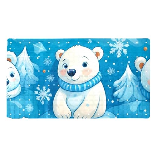 Tapis de bain de qualité supérieure à séchage rapide motif ours blanc