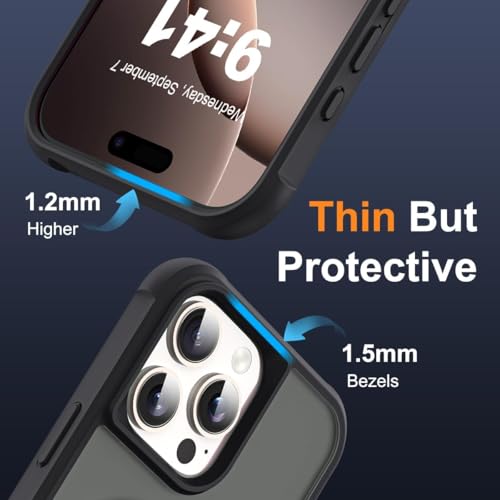 Image of iPhone 16 pro Max Magsafe Stand Case | Matte Design & 360 Protection | Military-Grade Apple iPhone 16 pro Max Cover | Ultra Premium - Black