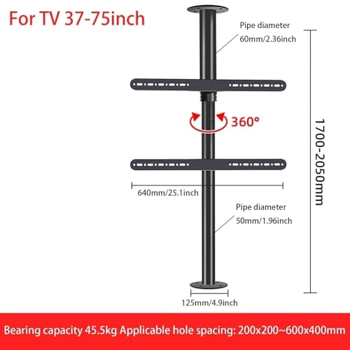 Support de sol pour cadre de TV LCD pivotant et réglable au plafond - 2