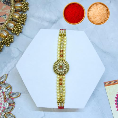 Image of Canton Rakhi For Brother With Chocolate Gift Hamper, Rakhi With Chocolate, Pack of 2 Designer Rakhi For brother (Design-71)