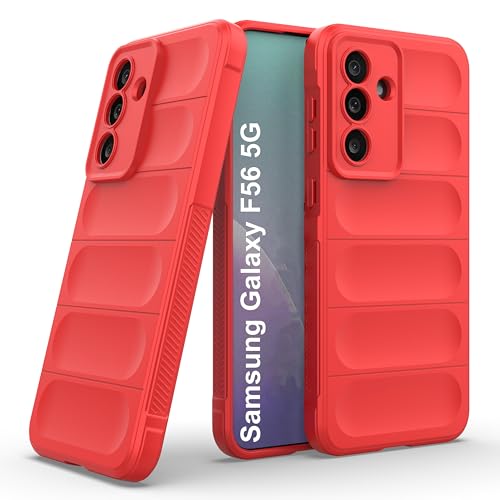 Image of amazon basics Back Case Cover for Samsung Galaxy F56 5G | Compatible for Samsung Galaxy F56 5G Back Cover | Liquid Silicon Magic Case with Camera Protection | Red