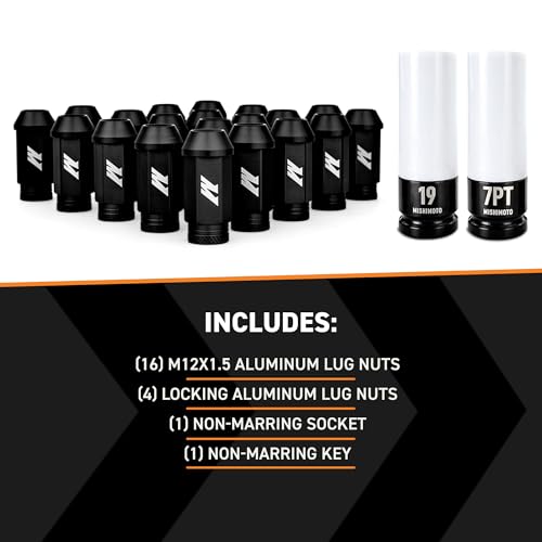 Image of Mishimoto Aluminum Locking Black Lug Nuts Set, M12x1.5, 20 Pieces