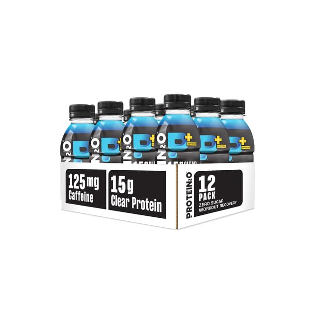 Image of Protein2o 15g Whey Protein Isolate Hydration Drink Plus Energy & Focus, 350mg of Electrolytes, 125mg of Caffeine, Sugar Free, Blue Raspberry, 16.9 oz Bottle (Pack of 12)