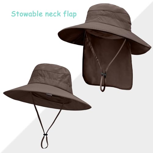 Image of Sun Hats for Men Women, UPF 50+ Protection Fishing Hat with Neck Flap