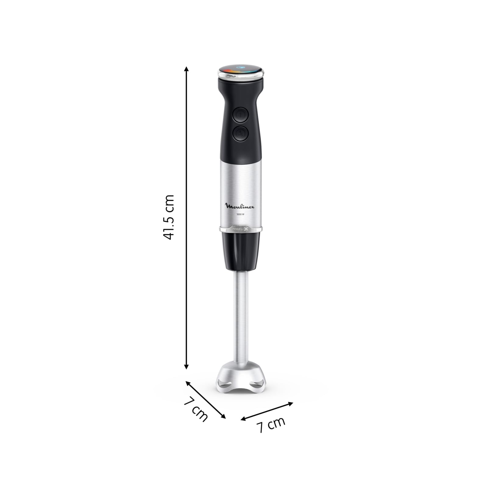Moulinex Quickchef+ Pied Mixeur, 1000 W, Silencieux, 20 vitesses, Mode turbo, Accessoires hachoir compact, Hachoir mixeur XL, Fouet DD67L810, Noir