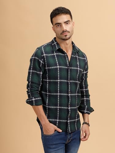 Image of WROGN Men's Cotton Shirt | Textured | Regular Fit