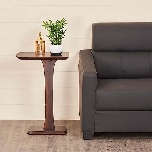 Image of Laos End Table for Living Room and Bedroom: Premium Rectangular Side Table with Brown Finish and Mango Wood for Home and Kitchen Ideal for Home Decor