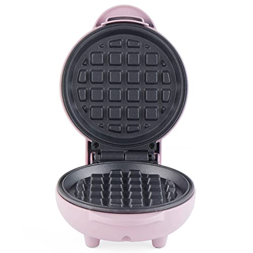 Mini Waffle Maker - Iron/Maker - Non-Stick Plates Belgian & Machine - Plate for Sweet & Savoury Treats Sorbet - Make Delicious Doughnuts Cake Pops - Cake Making Easy Clean Non-Stick Removable