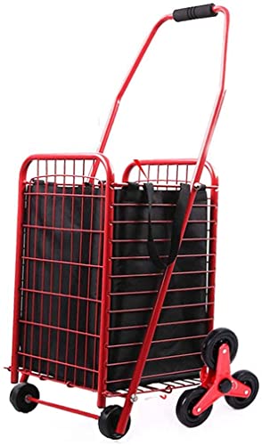 QHYTL Einkaufstrolley Multifunktions-Einkaufswagen Fashion Folding Trolley Trolley ist Nicht leicht zu verformen und langlebig zu lagern Handwagen,Schwarz,Einkaufswagen – Bild 3