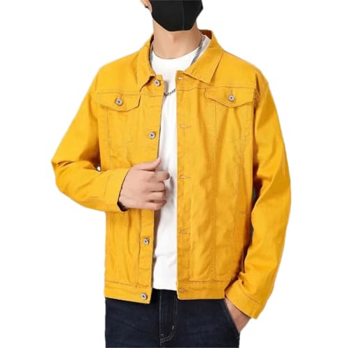 Mens Slim Fit Classic Casual Denim Jacket Slim Fit Pocket Jacket Men Button Down Classic Coat