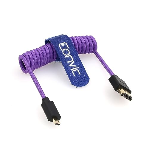 Eonvic ���� 8K Micro HDMI - HDMI 2.1 �ґg�R�C�� �P�[�u�� Sony F55 a7S A7S3 A74 BMPCC4k �J���� - Atomos Ninja Ninja V �p (micro HDMI-HDMI TTC pu