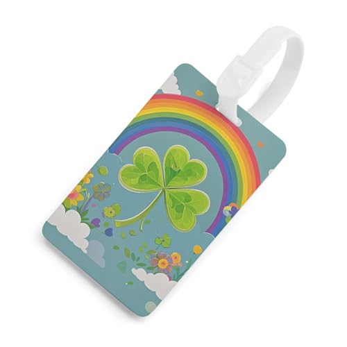 Étiquettes à bagages en forme de trèfle Rainbow Circle pour des vacances en famille