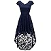 Produktbild JUSTSELL 1950er Kleider für Damen Herbst,Frauen 50er Vintage Retro Kleider Blumen Spitze Abendkleid Lange Ärmel Cocktailkleid Brautjungfer Hochze Kleider