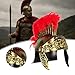 Menolana Sparta Helmet Headwear Sparta Costume Accessory Fighter Helmet for Stage Decor Gift Cosplay Role Playing, Gold with Feather
