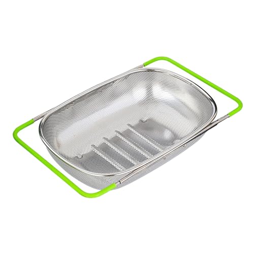 Passoire extensible à placer sur le panier de l'évier (38–54 cm), passoire à mailles fines pour la cuisine, pour égoutter les aliments et ranger la...