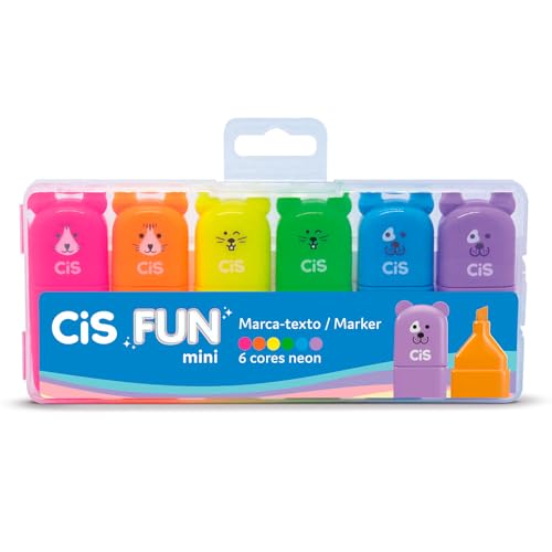 Marca Texto Fun Mini CIS - Estojo com 6 cores Neon