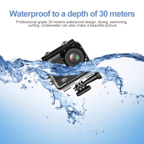 Image of Drumstone (𝐃𝐨𝐧'𝐭 𝐌𝐢𝐬𝐬 𝐎𝐟𝐟𝐞𝐫 𝟏𝟓 𝐘𝐞𝐚𝐫𝐬 𝐖𝐚𝐫𝐫𝐚𝐧𝐭𝐲) 4K 30FPS Action Camera with Stabilization, 4X Zoom, Waterproof up to 98ft, WiFi Sports Camera for Outdoor Sports