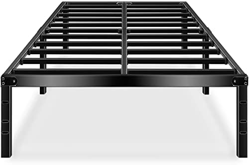 HAAGEEP Queen Bed Frame 18 Inch High Bedframe Tall No Box Spring Needed with Storage Metal Platform Size