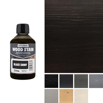 Littlefair's Wood Stain Water-Based - (Black Ebony) – Non-Toxic, Eco-Friendly & Quick Drying - Easy-to-Apply, Concentrated Formula for All Wood Types – 250ml