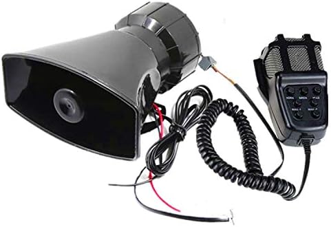 Viping 7 Tone Sound Car Siren Megaphone Vehicle Horn 12V 80W with Mic PA Speaker System Emergency Sound Amplifier Auto Siren Emergency Sounds Electric Horn Hooter Ambulance Siren Traffic Sound