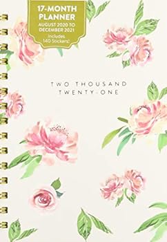 Spiral-bound Orange Circle 2021 Medium Spiral Planner, August 2020 - December 2021, In Bloom Book