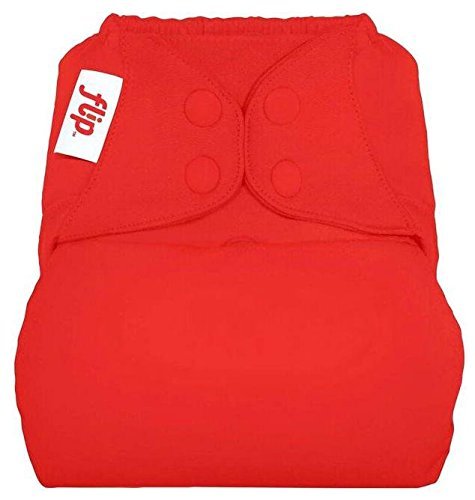 Flip Hybrid Reusable Cloth Diaper Cover with Adjustable Snaps and Stretchy Tabs - Fits Babies from 8 to 35+ Pounds (Pepper)