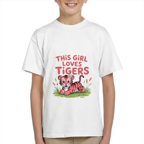 This Girl Loves Tigers Boys Girls Teens T-Shirt Anime Gift3