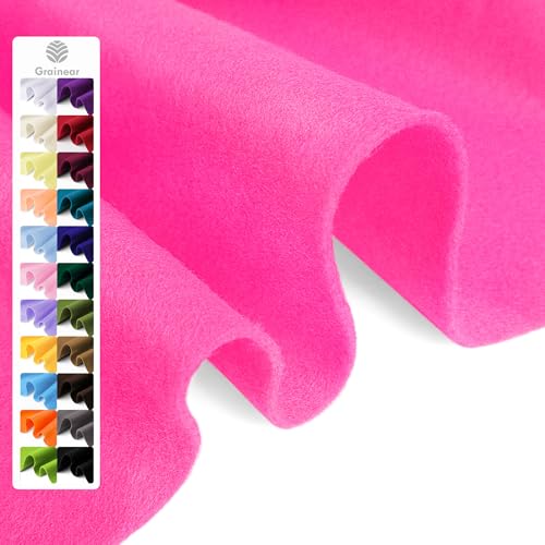 Image of Hot Pink Soft Felt Sheet, 36 inch x 36 inch, 1.6mm Thick Acrylic Felt Fabric