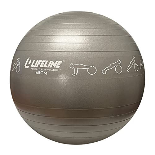 Lifeline Fitness Exercise Ball – Burst-Resistant Stability Ball with Inflation Pump for Core Workouts, Office Use, & Pregnancy Exercises