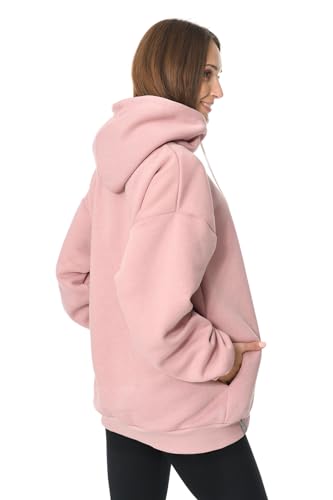 MijaCulture Umstandsmode Oversize 2in1 Stillpullover & Umstandspullover Stilltop Stillpulli Naomi M016 (DE/NL/SE/PL, Alphanumerisch, L, XL, Regular, Regular, Rosa)