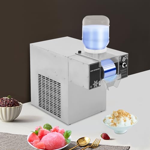 Speiseeisbereiter Schneeflocken Eisbereiter, 750W/360W Kommerzieller Softeismaschine, Geschwindigkeit Einstellbar, Automatischer Elektrischer Eiszerkleinerer für Restaurants, Supermärkte (120kg/24h) – Bild 4