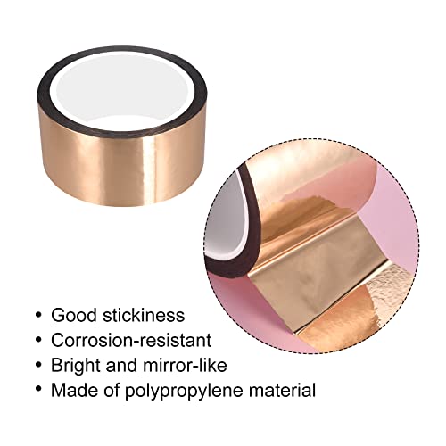 Image of MECCANIXITY Metalized Polyester Film Tape,1.87inch x 54.6yds. Adhesive Mirror Finish Decor Tape for Detailing Accent Wall,Wardrobe Crafts Tape 50m x 48mm,Rose Gold Tone