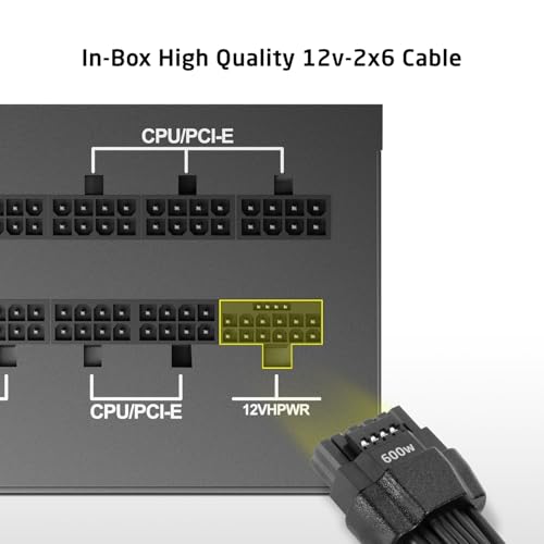 Image of ProLab Design XPower XP-1200 Power Supply Unit|1200w 80+Gold|Fully Modular|Japanese Capacitor|ATX 3.1 PCIE 5.1 Support|600w 12v-2x6 Connector|120mm Hydro Bearing Fan|Black Flat Cables|5 Year Warranty