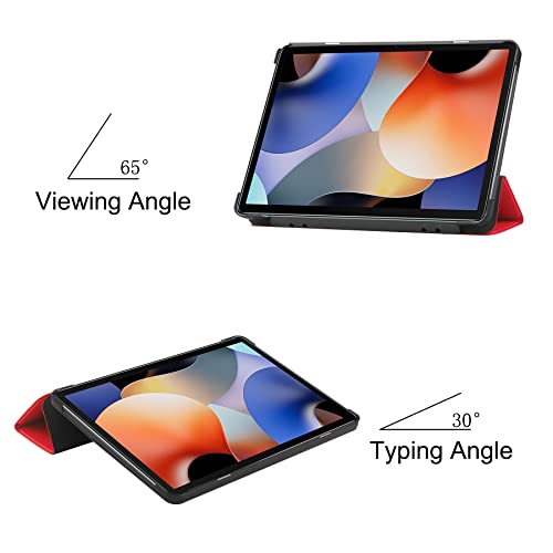 Dlahaby Case Compatible with Teclast M40 Plus/ P40HD/ P30S,Slim Smart Shell Flip Cover with Stand Function for Teclast P40 HD/ P30S/ M40 Plus 10.1 Inch Tablet,Red - Image 4