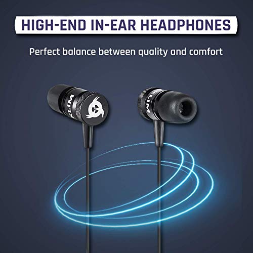 KLIM™ Fusion Auricolari con Microfono + Audio di Alta qualità + Cuffie di Lunga Durata con Memory Foam + Garanzia 5 Anni - Jack 3.5 mm per iOS Android PC Console + Nuova Versione 2020 + Nero
