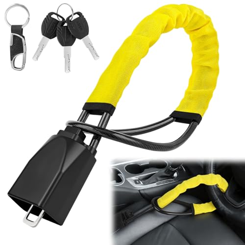 URAQT Antirrobo Coche Volante Salpicadero Más Visible, Barra Volante Muy Disuasoria, Antirrobo Coche Alta Seguridad, Bloqueo Barra Antirobo Universal para Camper, SUV, Autocaravana, Auto (Amarillo)