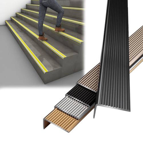 Tiras angulares de aluminio para escaleras interiores y portales transitados