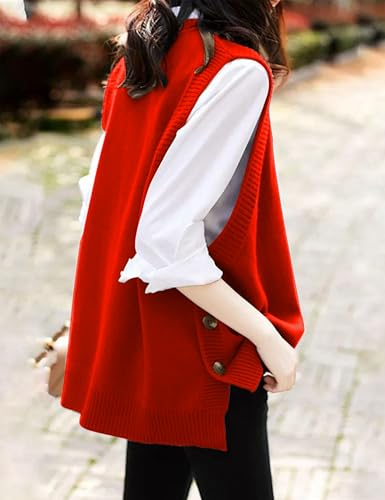 Image of Mingzhu Womens Sleeveless Round Neck Pullover Low Ribbed Knit Sweater Vest