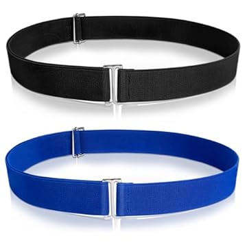 AiQInu 2 Pezzi Cintura Elastica Donna Uomo 52-100cm, Cinture Elastiche Cintura Elastica in Vita per Jeans, Pantaloni, Vestiti (Nero, Blu navy)