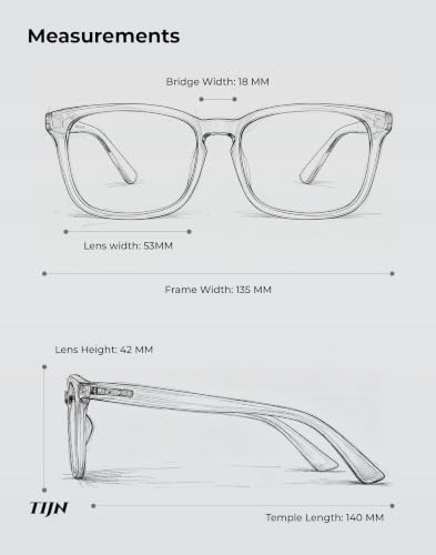 Image of TIJN Blue Light Blocking Glasses for Women Men Square Frame Nerd Eyeglasses Anti Blue Ray Computer Screen Glasses
