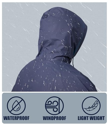 RainRider Long Raincoat for Adult Waterproof Lightweight Rain Jacket Reusable Rainwear4