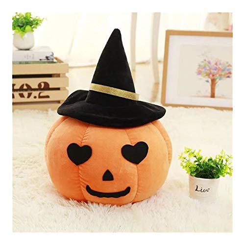 NOBRAND Playful Pillow Hooded Pumpkin Plush Toy New Creative Halloween Pillow Cute Decoration Cushion Fashion Portable Stuffed Toys Gift (Color : A, Size : 45 * 35cm)