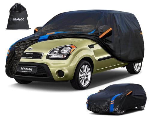 Image of Custom Fit SUV Car Cover for Kia Soul (2009-2026), Upgraded Waterproof All Weather Outdoor Auto Cover with Driver Door Zipper & Mirror Pockets, UV /Snow /Dust Protection