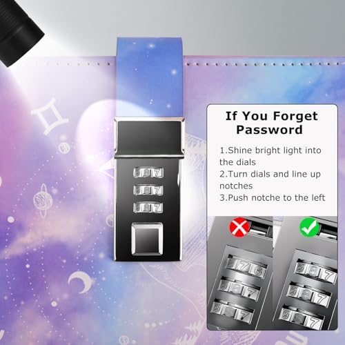 Diary with Lock for Girls Women, Journal Secret Diary with Combination Lock, PU Leather Password Notebook A5 Refillable Notebook Writing Travel Journal Gift 192 Pages