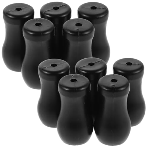 FONDOTIN Pomelli per Cordini Tende 10 Pezzi in Plastica Nera estremità Tirante per Tende Artigianali Accessori per Finestra Fissaggio Rapido per Soggiorno e Camera da Letto