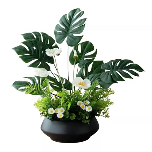 Konstväxt I Kruka, Konstgjord Blomma med Vas, Dekoration för Hem och Bröllop, Konstväxter för Vardagsrum pch Matsal