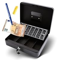 Olympia 6031 CB 770 Plus Geldkassette | Geldkasse abschließbar mit Schlüssel | Handkasse mit Münzzählbrett | Kasse für Bargeld | Geld Kassette aus Stahl | Inkl. GENIE Falschgeldprüfer