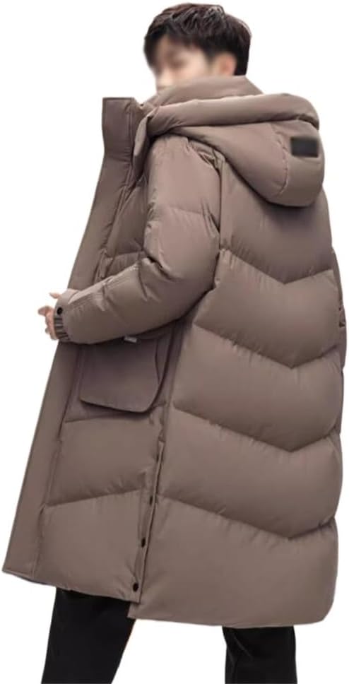 VIDI Couples Winter Thick Coat Goose Down Jacket Men And Women Over The Knee Long