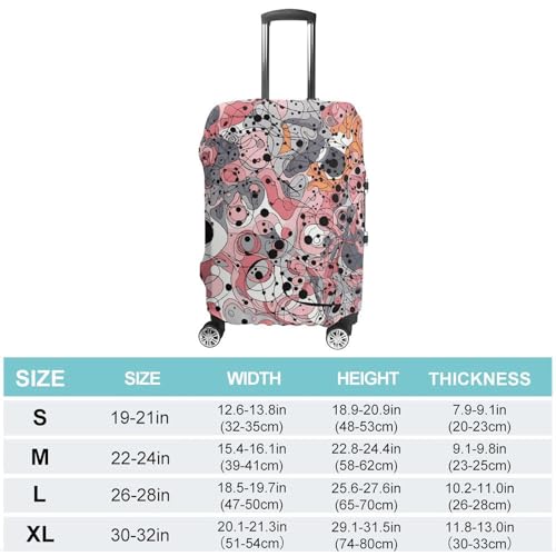 Travel Luggage Cover Elastic Suitcase Cover Complex Lines And Patterns Luggage Cover Anti-Scratch Suitcase Protector Washable Dustproof Baggage Cover Fits 18-32 Inch Luggages M2