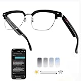 MNVOEQ Silver AI Smart Glasses:164+ Languages Translation & Bluetooth Audio